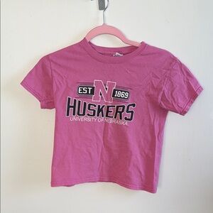 Pink Nebraska Huskers Baby Tee - Cropped, Y2K Style